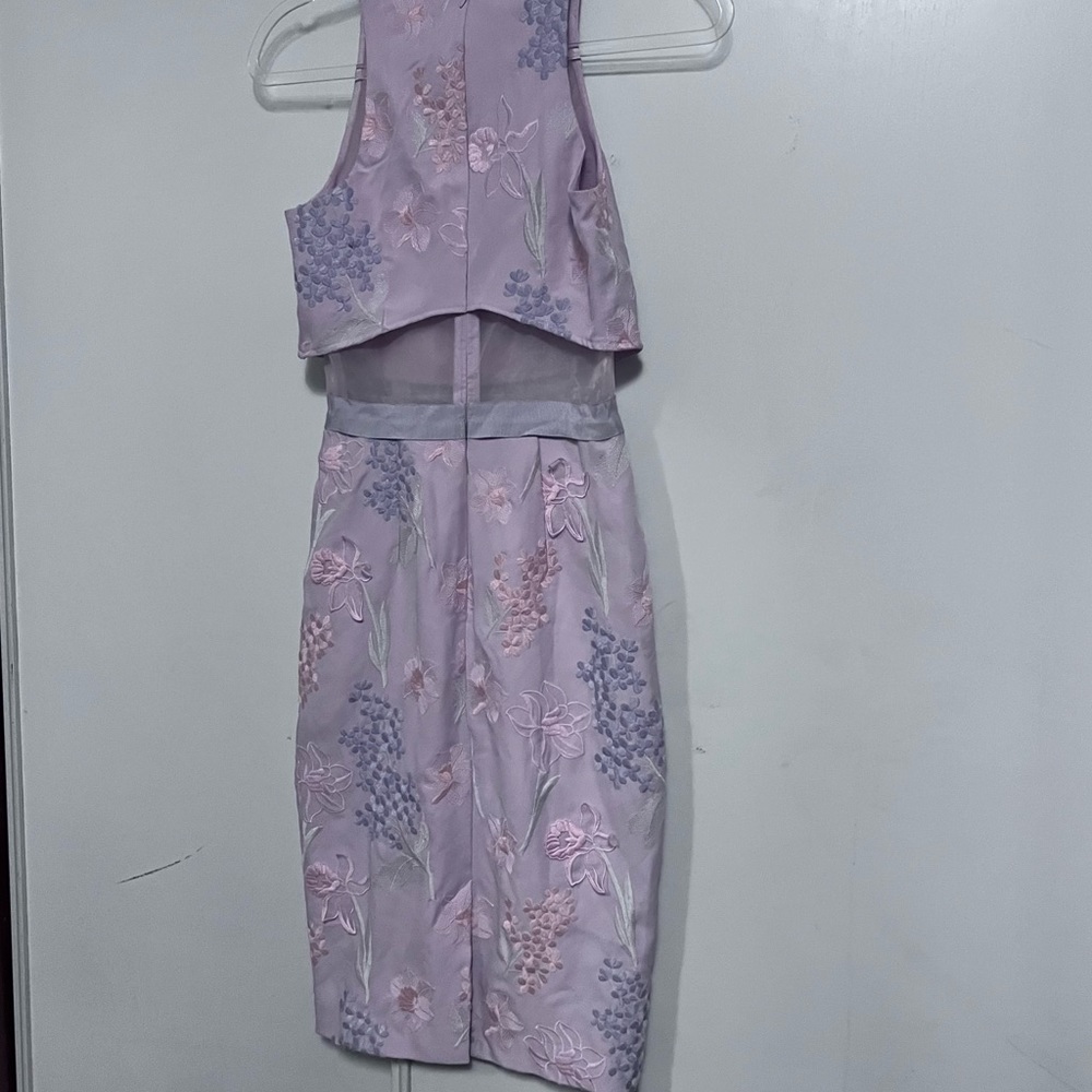 Asos embroidered organza dress midi Size 0 (U.S.) pink Lavender Embroidered - Picture 7 of 13